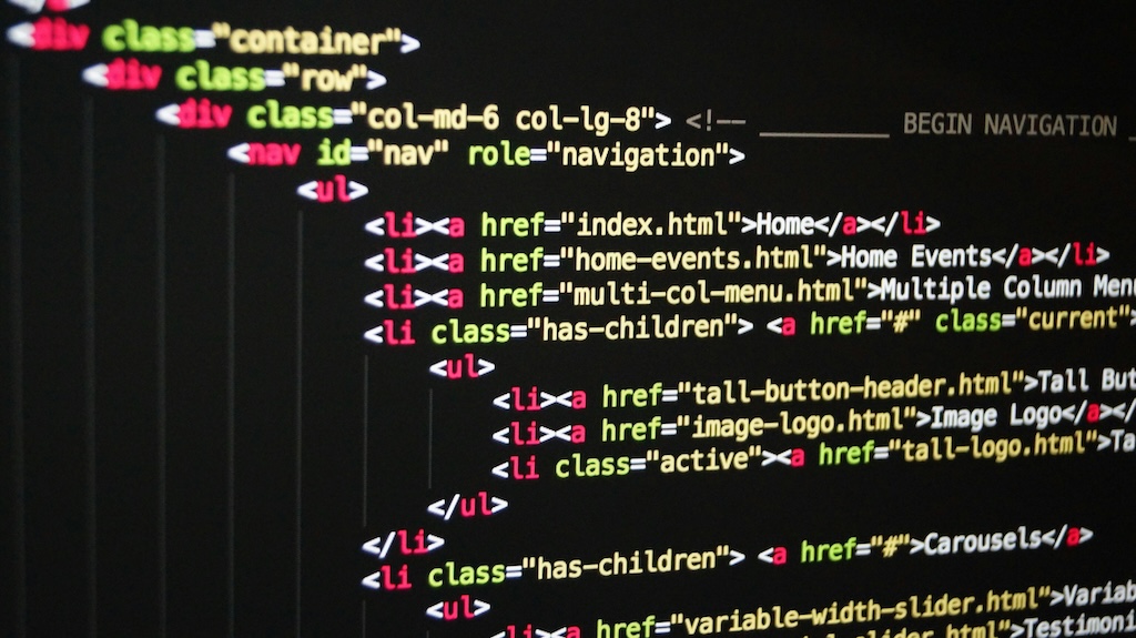 An image of a screen displaying code.