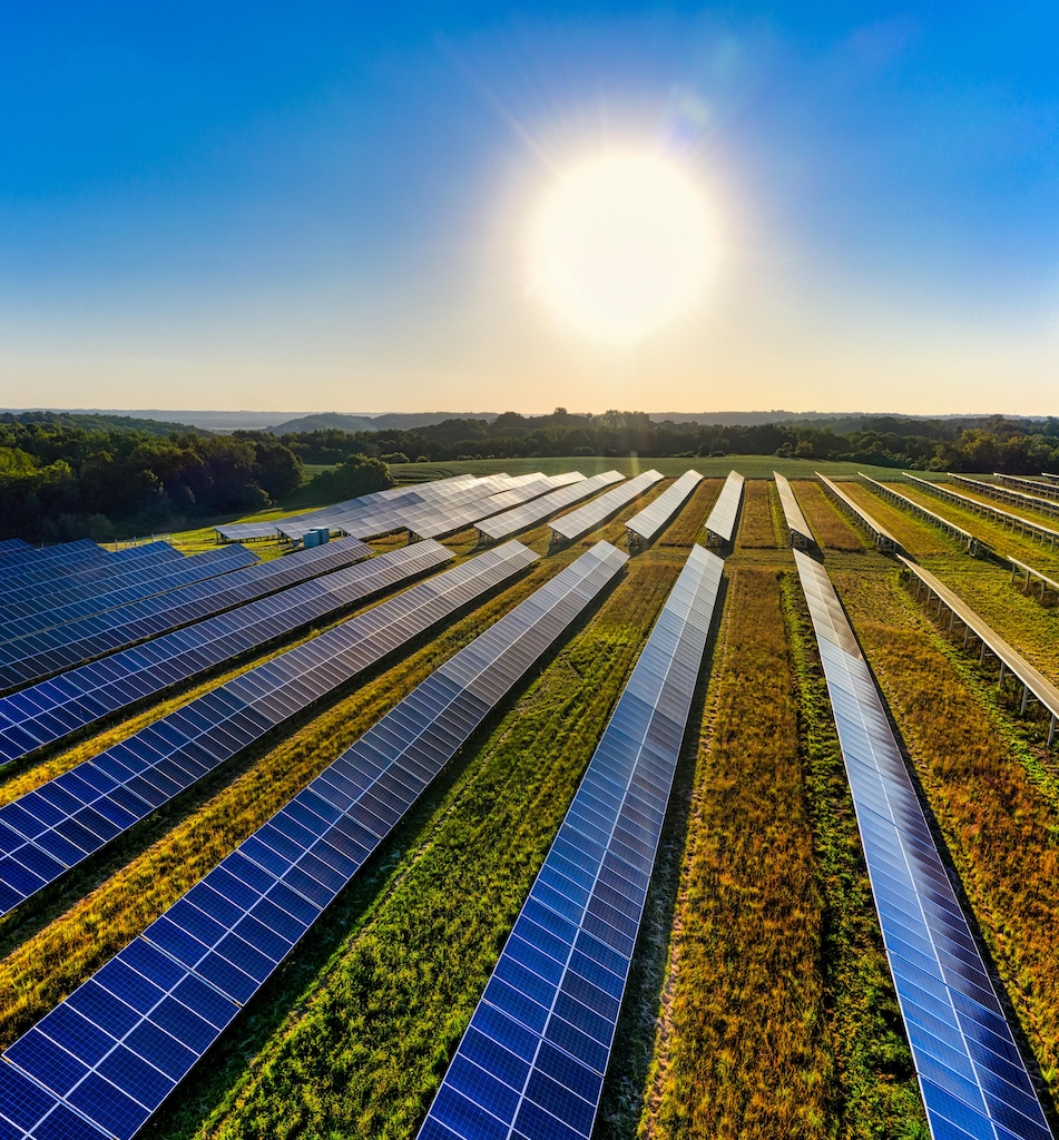 Image of a field with solar panels
