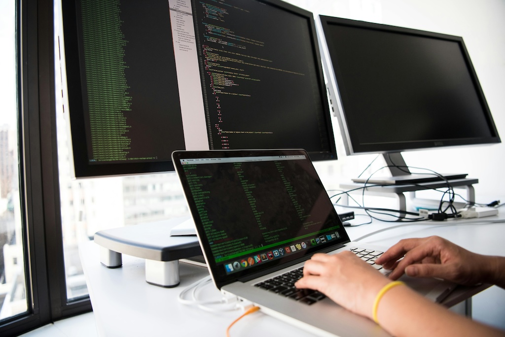 A developer writing code