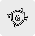 Shield with padlock and circuit-like lines symbolizing security.