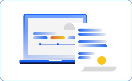 Graphic of a computer and a certificate on the side
