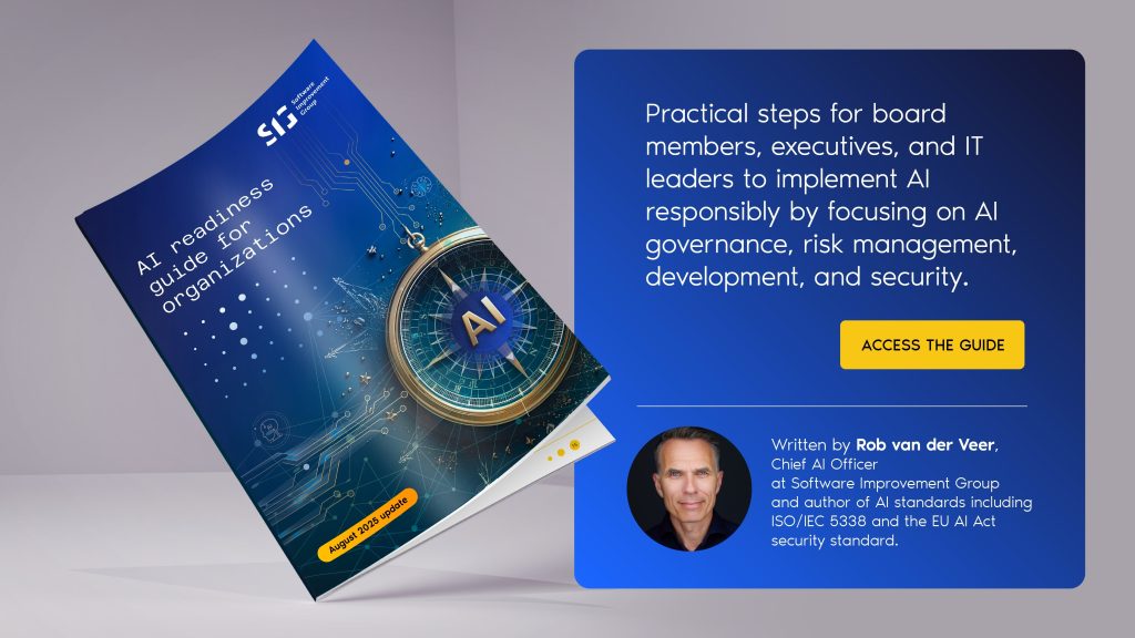 A mock up of the AI readiness report with information about its author Rob van der Veer