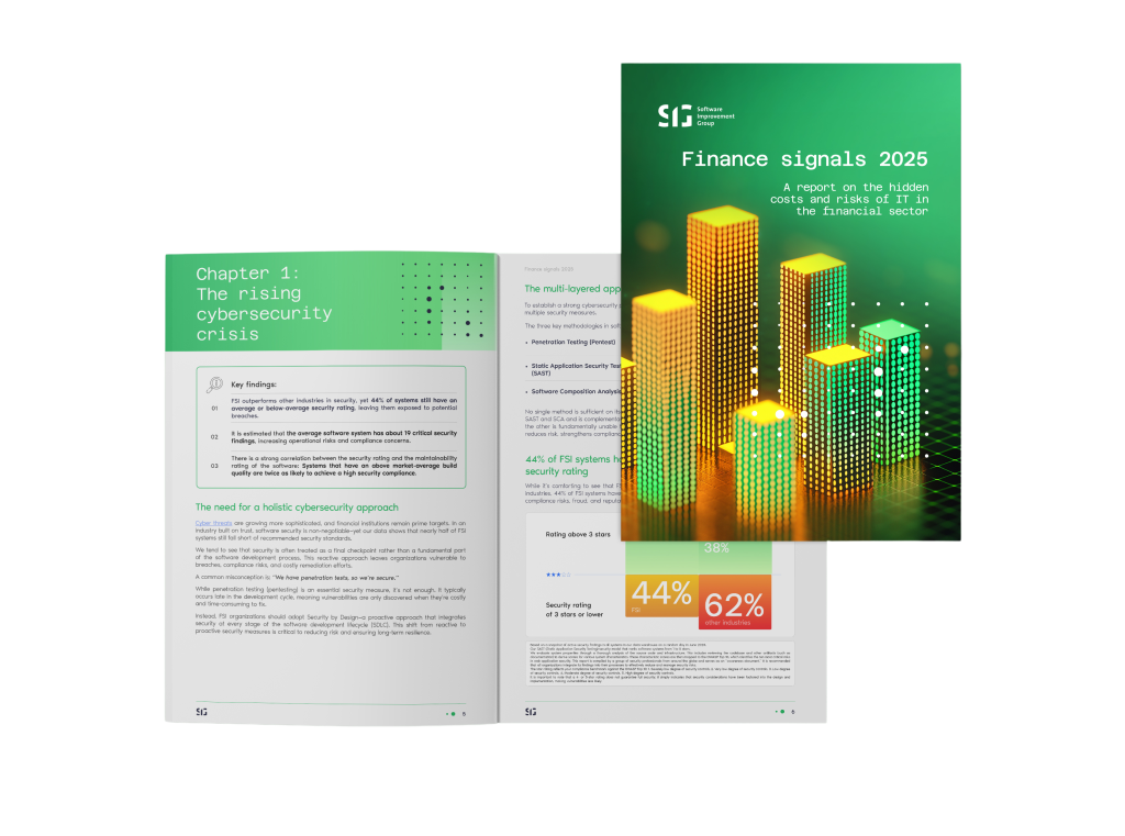 Mockup of the finance signals report