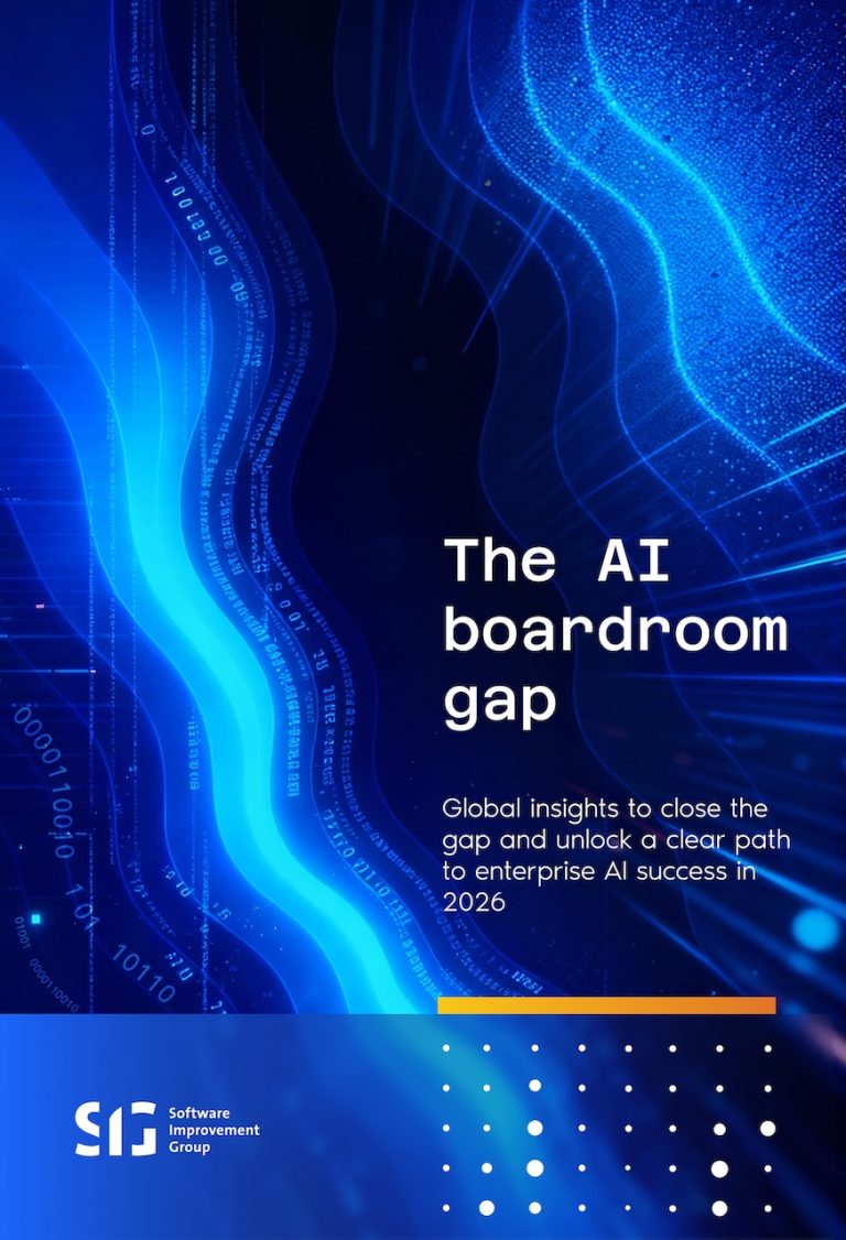 A mock up of the AI boardroom gap report from Software Improvement Group