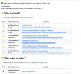 Maintainability feedback in the CI pipeline 